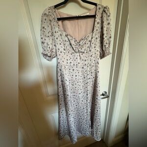 Wayf midi light pink floral dress
